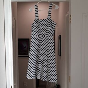 Draper James Navy and White Striped Dress